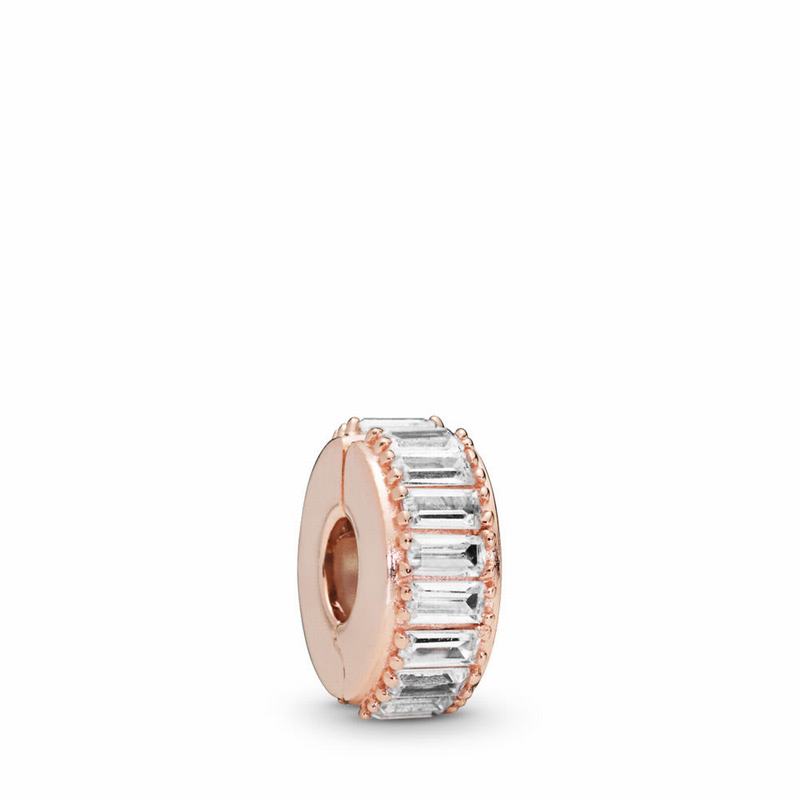 Pandora Rose™ Ice Formation Clip Charm Ireland - Pandora Rose/Silicone/Cubic Zirconia - 328096NSO